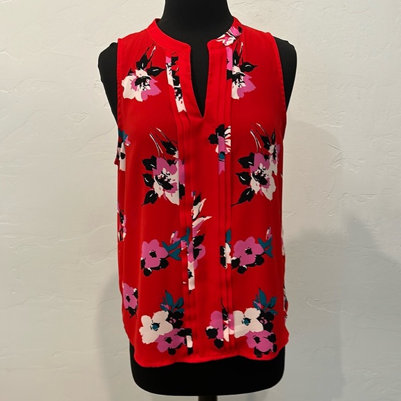 Red Floral Blouse - Picture 1 of 4